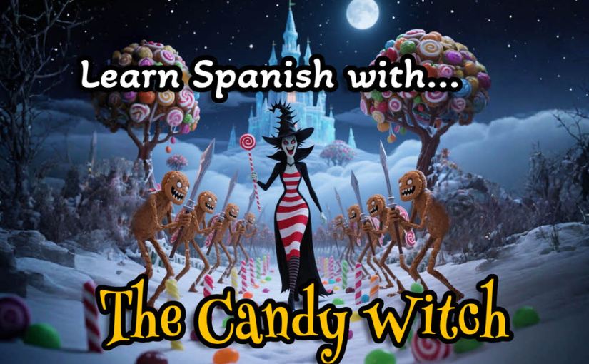 Candy Witch bilingual story to teach kids Spanish